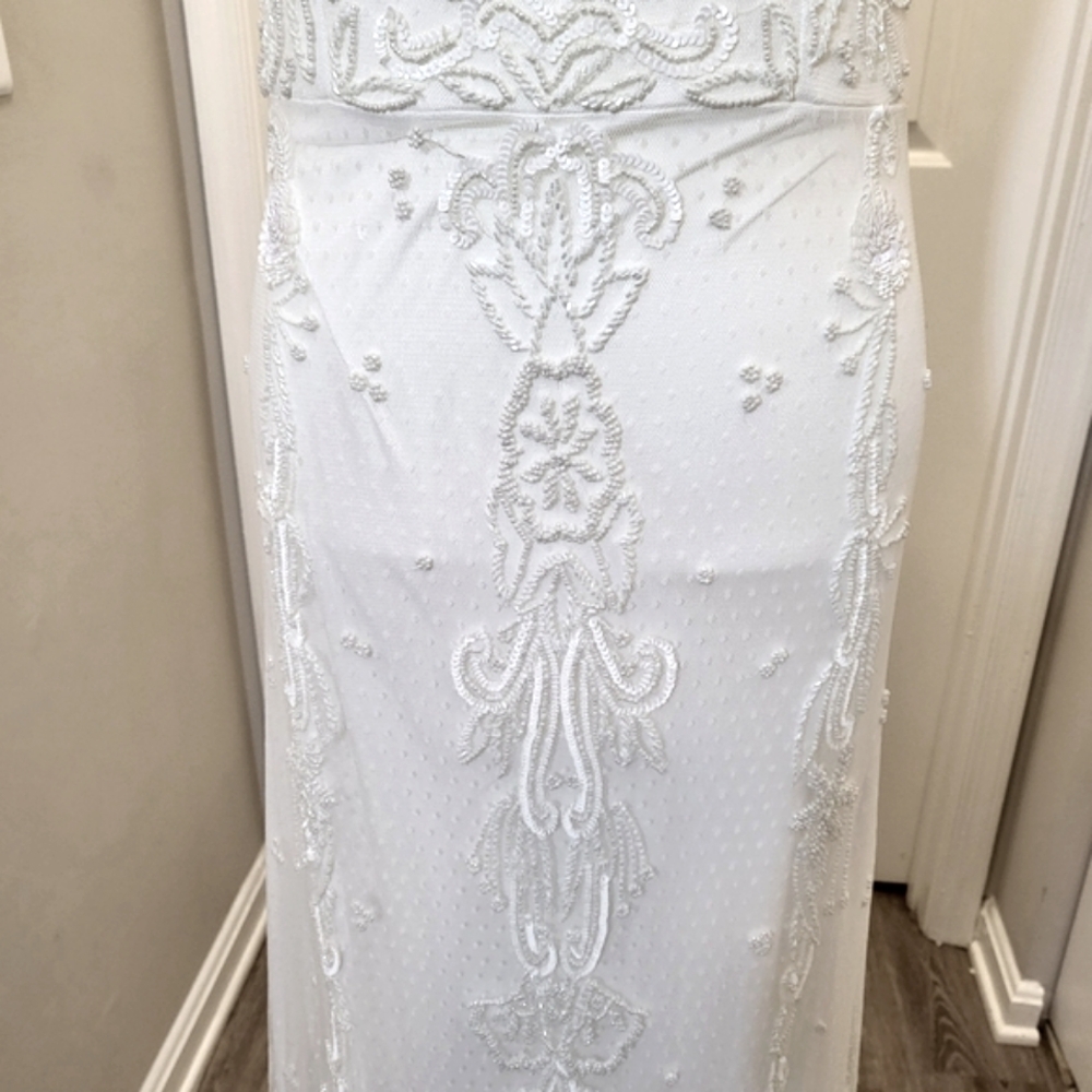 Lulus White Beaded Sequin Mermaid Maxi Dress - Picture 12 of 15